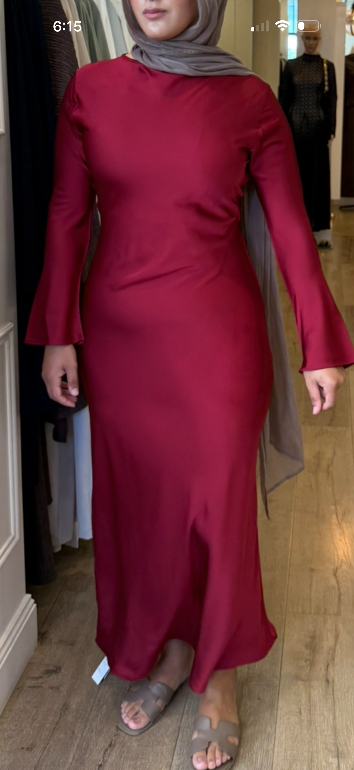 Ruby satin dress