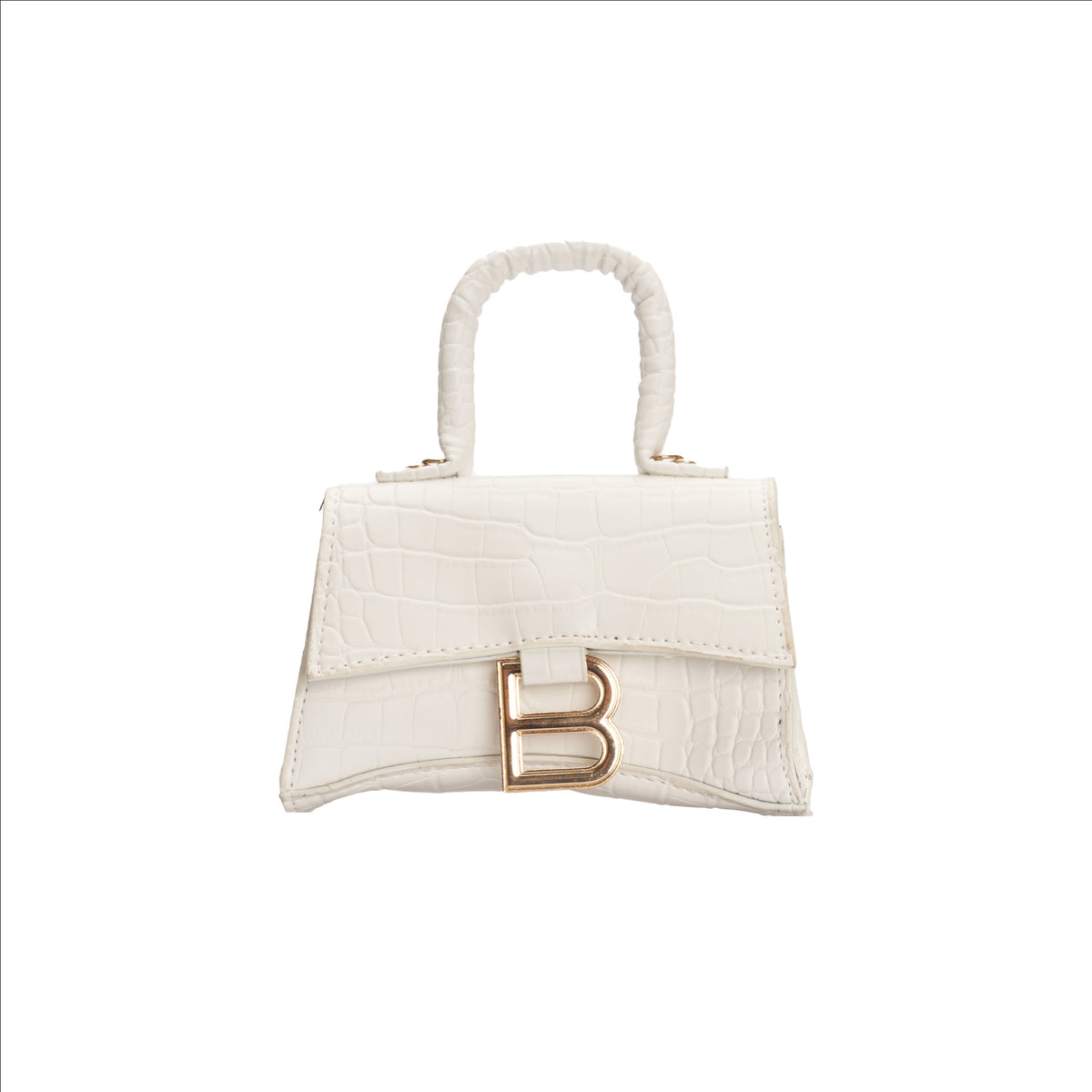 Mini Croc inspired handbag (White)