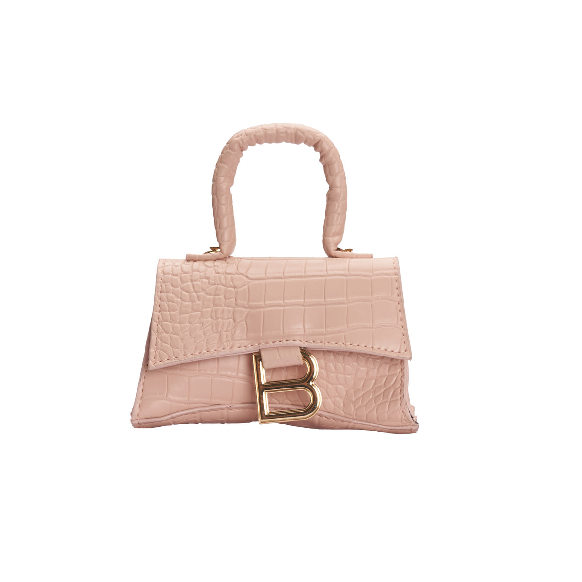 Mini Croc inspired handbag (Nude)